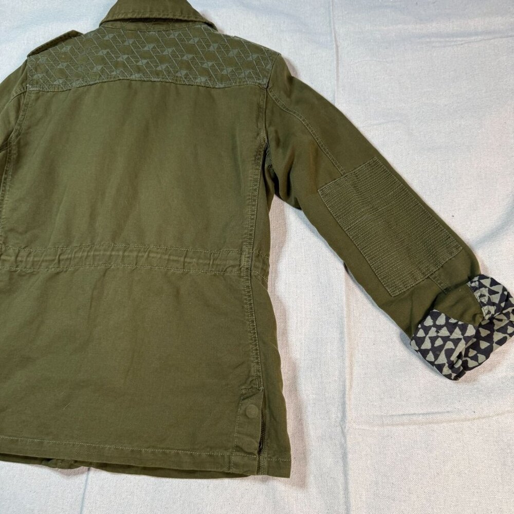 Maison Scotch Green Utility Jacket Linen Blend Women’s Small Casual Coat - Picture 10 of 16